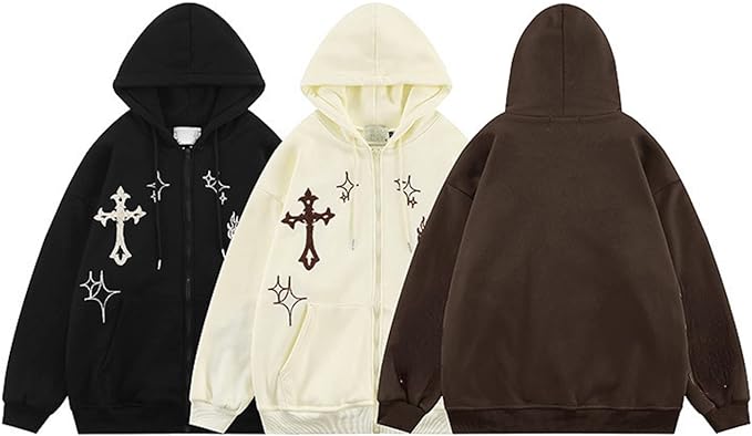 Cross Embroidery Hoodie